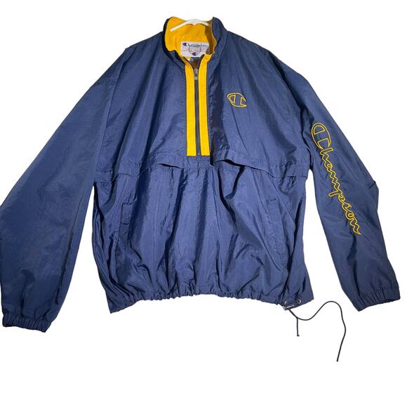 Champion 1/2 Zip Pullover XXL Vented Embroidered Logos Pockets Drawstring Waist - Picture 1 of 16